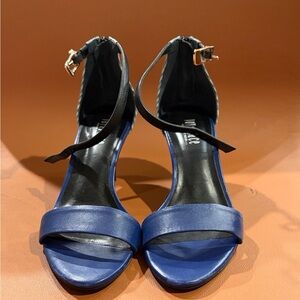 Chic Blue Ankle Strap Heels